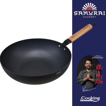 Tigaie wok Cooking by Heinner - Samurai Gourmet by Rikito Watanabe, invelis ceramic inductie, 32 x 9 cm