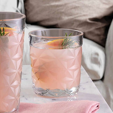 Set 12 Pahare Estrella 305 ml – Sticlă groasa cu design geometric elegant ideale pentru whisky apa sau cocktailuri