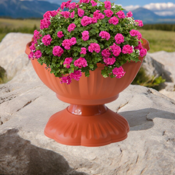 Ghiveci cu picior Sterk-MCT 32 cm Plastic Maro