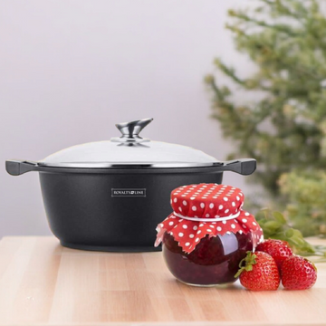 Cratita 24 litri 44 cm pt dulceață zacusca Royalty Line RL BS44ML interior marmorat