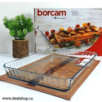 Vas yena termorezistent dreptunghiular Pasabahce Borcam 40 x 27 cm 59204