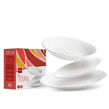 Serviciu de Masă CoK Titan pentru 6 Persoane – 18 Piese Opal Alb Simplu, Eleganță și Funcționalitate