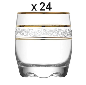 Set 24 pahare 80 ml tuica tarie Lav Adora Gold