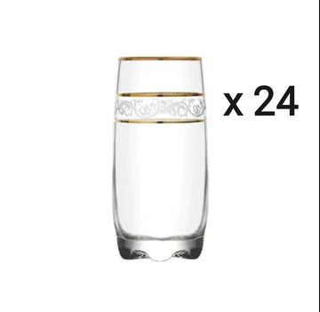 Set 24 pahare aurii long Drink Lav Adora Gold Eleganta și Stil pentru Servirea Cocktailurilor și Băuturilor Răcoritoare