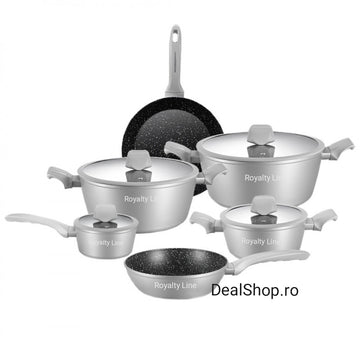 Set Cratite 10 piese Royalty Line Invelis Marmura Silver