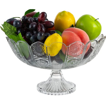 Platou fructiera servire cu picior, sticla rezistenta Pyramid glass 39 × 16,5 cm
