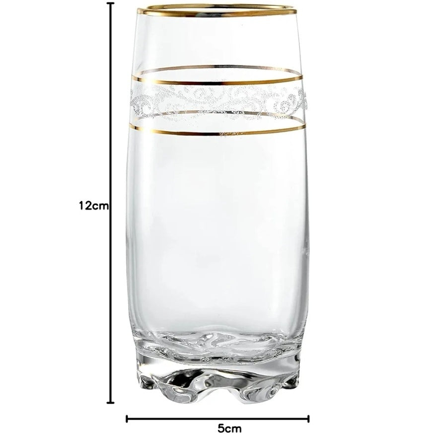 Set 6 pahare vin apa suc sticla Lav Adora Gold long drink 390 ml evenimente
