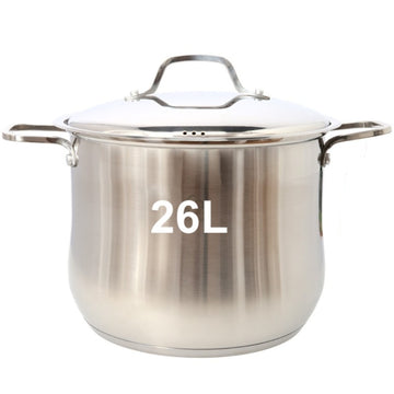 Oala inox 26 litri cu capac sticla 36 x 27 cm Bachmayer BM-3627