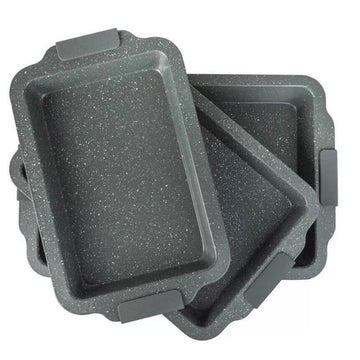 Set 3 tavi cuptor antiaderente, Royalty Line, interior granit, mânere silicon