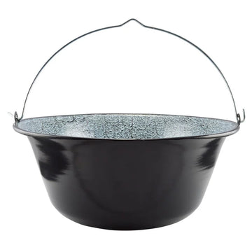 Ceaun 16 litri emailat cu toarta de sarma diametru 42,7 cm Negru gradina terasa