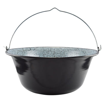 Ceaun 22 litri emailat cu toarta de sarma diametru 47 cm Negru pt terasa curte