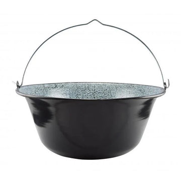 Ceaun 30 litri emailat cu toarta de sarma 53 cm Negru terasa curte