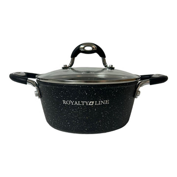 Cratita cu Capac 2,1 L Invelis de Marmura Royalty Line Negru