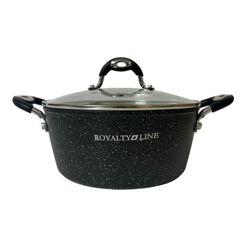 Cratita cu Capac 4,2 litri Invelis Marmura Royalty Line Negru