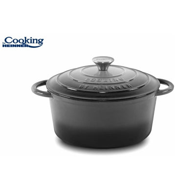 Cratita fonta emailata Cooking by Heinner Marble Grey cu capac 26x12 cm 4,8 litri