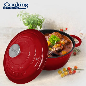 Cratita 6 litri fonta emailata Cooking by Heinner Red Line cratita fonta cu capac Gatit sanatos traditional