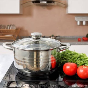 Cratita inox 2 litri cu capac de sticla Fund multistrat Royalty Line Perfecțiune în Bucătărie