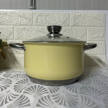 Cratita Inox 6,5 Litri cu capac de sticla, Royalty Line, Crem