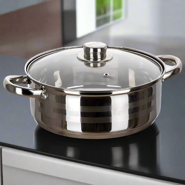 Cratita inox 5,8 litri cu capac de sticla Royalty Line RL-SP6-SP7