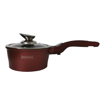 Cratita sos cu invelis de marmura maner detasabil si capac sticla 16×7.8 cm 1,2 l Royalty line, Visiniu