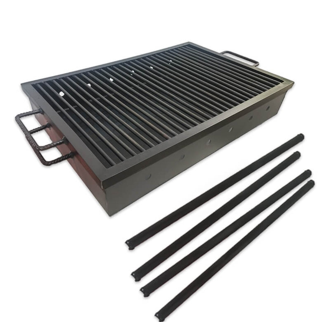 Gratar metalic cu picioare detasabile pe carbuni lemn 60x40 cm Perfect pt curte terasa