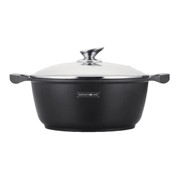 Cratita 5.7 litri cu invelis de marmura antiaderenta capac sticla Royalty Line 28 cm RL-BS 28ML