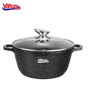Oala 7.6 litri acoperire ceramică Classic Vanora 28x12.5 cm negru GATESTE SANATOS