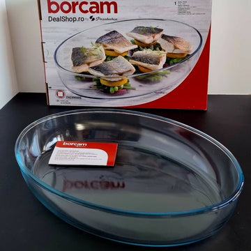 Tava yena termorezistenta ovala Borcam 3,2 Litri 35 x 24 cm