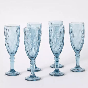 Set de 12 pahare pentru sampanie, 165 ml blue Eleganta pt Terasa și Evenimente CADOUL PERFECT