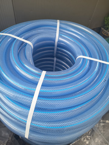 Furtun Grădină Transparent cu Inserție Textilă ETS A 3/4" 19 mm 50 m Rezistent și Flexibil pentru Irigații și Aplicații Casnice