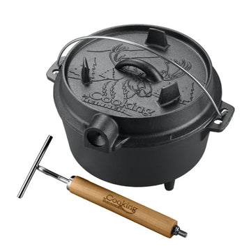 Ceaun 12 litri 37x18cm fonta pura 2 in 1 capacul poate fi folosit ca tigaie grill dimensiune Gateste sanatos traditional