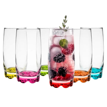 Set 6 pahare sticla color coral Adora 390 ml Eleganță și Versatilitate