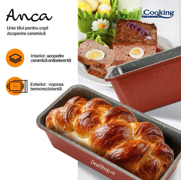 Tava chec/cozonac cu acoperire ceramica Heinner Anca 31x11x8 cm
