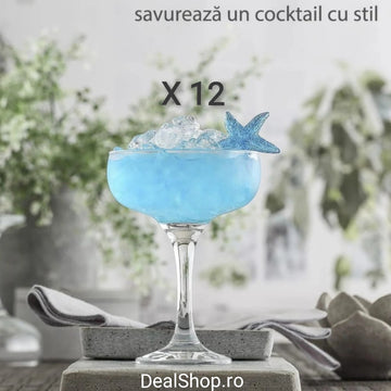Set 12 pahare cocktail vin spumant desert 235 ml sticla,LAV Misket TERASA PISCINA EVENIMENTE CADOUL PERFECT