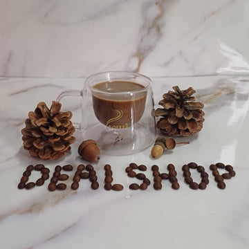 Set 12 cesti de cafea cu pereti dubli sticla termorezistenta 200 ml mesaj COFFEE Eleganta și Funcționalitate pentru Iubitorii de Cafea