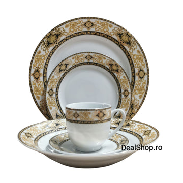 Serviciu de masa din Portelan pentru 6 persoane 30 piese Malooki Luxury Collection RR011G