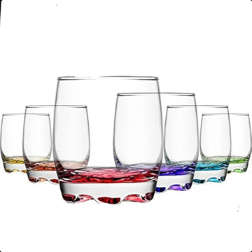 Set 12 pahare sticla color Coral Adora 290 ml Apa Suc culoare si eleganta ta terasa piscina evenimente