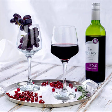 Set 12 pahare sticla cu picior 380 ml pentru vin King Eleganta si Rafinament