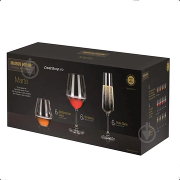 Set 18 pahare Cristal, Vin șampanie Spumant whiskey Cockteil si diferite tipuri de bauturi