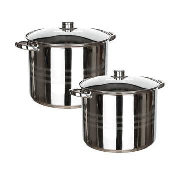 Set 2 Oale Inox cu capac 5 si 7 Litri Fund Multistrat Royalty Line Premium