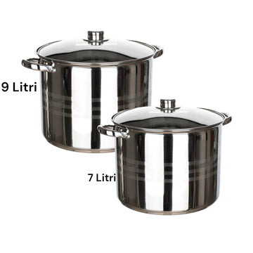Set 2 Oale inox cu capac 7 si 9 litri Fund Multistrat Royalty Line Premium