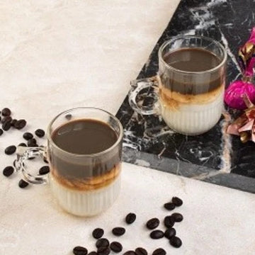 Set 6 Cesti Cafea Ceai sticla transparenta 270 ml Kaveh Lionel