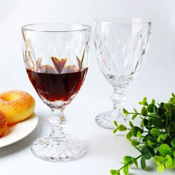 Set 6 pahare cu Picior din Sticla, 235 ml, Deli Glass Diamond