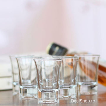 Set 6 pahare din Sticla pentru tuica, shot, 50 ml, Kaveh