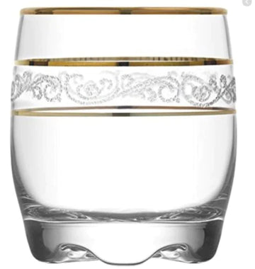 Eleganta si rafinament Set 6 pahare aurii suc apa tarie vin 290 ml Lav Adora Gold Lux