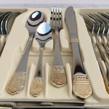 Set tacamuri inox 12 persoane 72 piese Bachmayer BM 7883 Versace CADOUL PERFECT