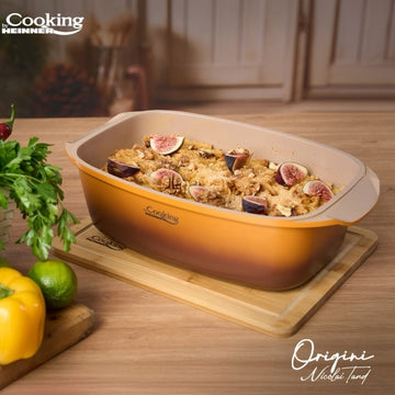 Tava cuptor Cooking by Heinner Origini Chef Nicolai Tand aluminiu turnat invelis ceramic, 39 x 22.5 x 11 cm, 5.3 L