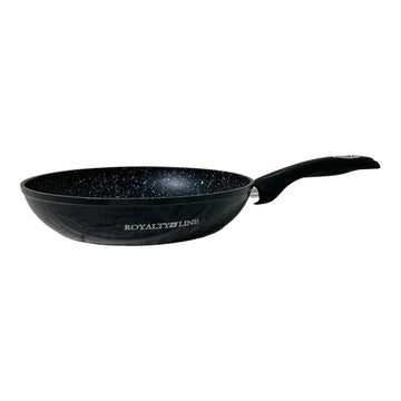 Tigaie cu invelis de marmura Royalty Line 28 cm Negru Gătit Sănătos și Eficient pentru Mese Gustoase