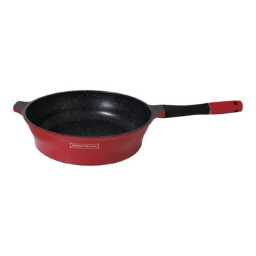 Tigaie cu Invelis de Marmura si maner detasabil, Royalty Line, 28 cm, Rosu