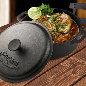 Cratita fonta pura 5 litri cu capac 26.4 x 11 cm Cooking by Heinner Eleganta Performanta GATESTE SANATOS